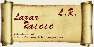 Lazar Raičić vizit kartica